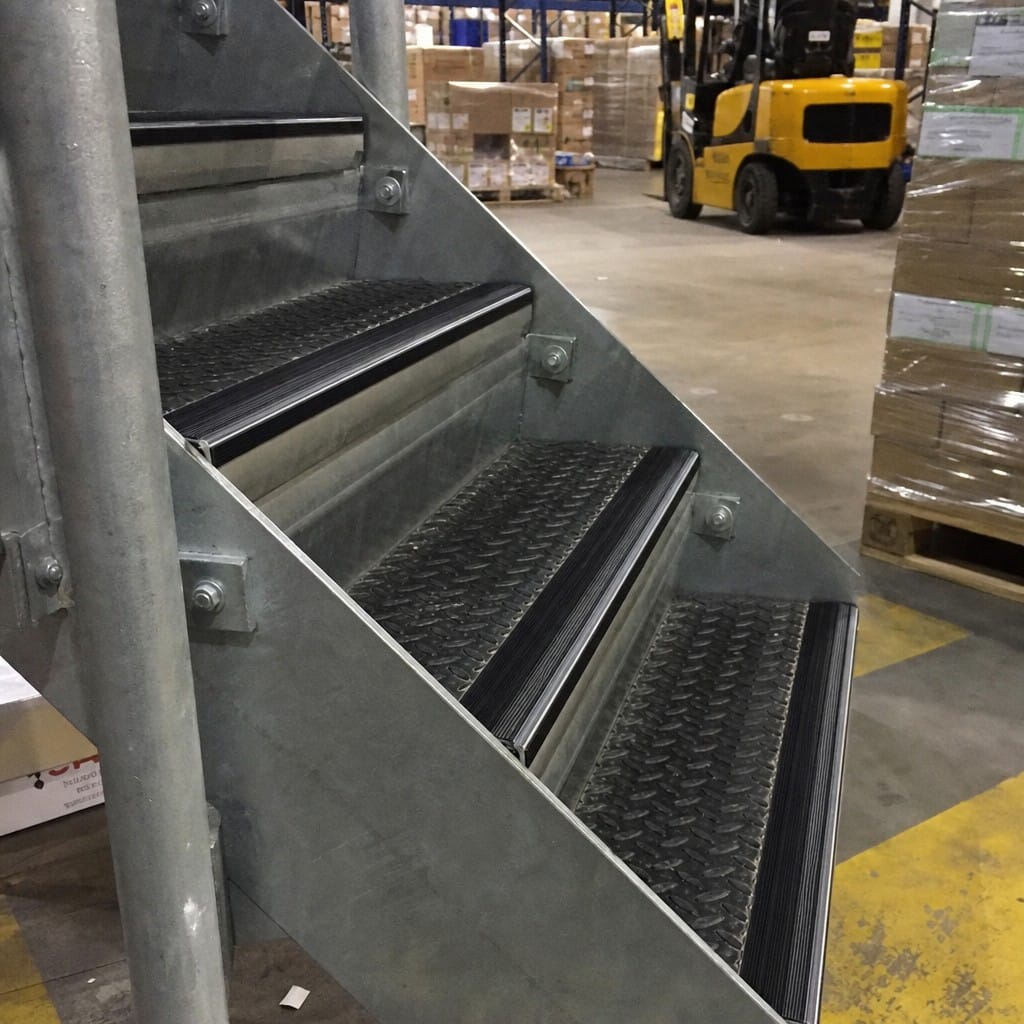 Customer photo review of Slimline Raked Back Stair Nosing 59x30mm Aluminium Cut to Any Size