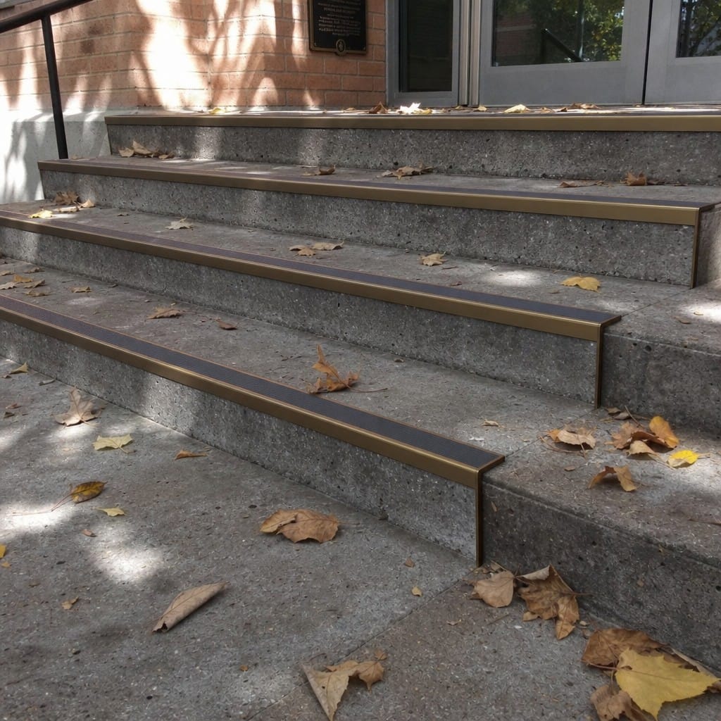 Customer photo review of Aluminium Stair Nosing 63.3x30mm Square Front, Bronze & Black