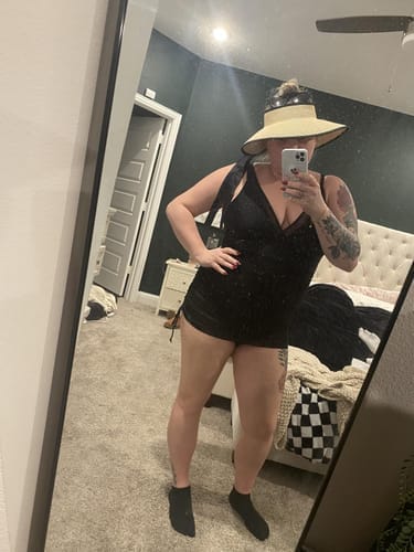 Customer photo review of Emoswim - Damen Badekleid Bauchweg Badeanzüge Schlankmachendes Transparentes Mesh Sarong-Wickelrock Bademode