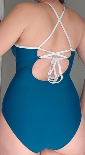 Customer photo review of Emoswim - Geraffter Bauchweg Badeanzug