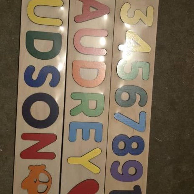 Customer photo review of Personalized Wooden Name Puzzle