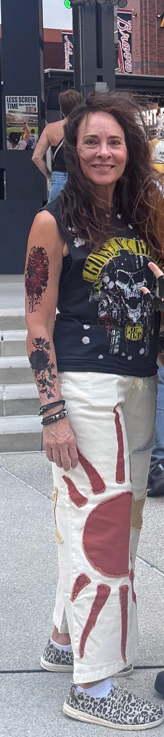 Customer photo review of Summer Solstice Patch Wide Leg Pants