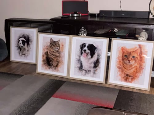 Customer photo review of Personalised Poster - Watercolour Realistic Portrait