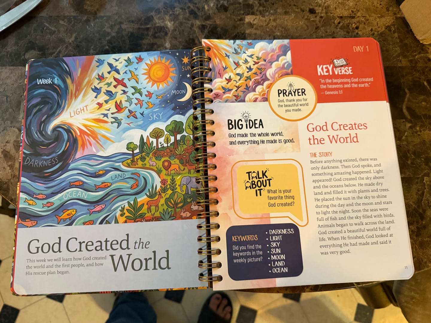 Customer photo review of The Bible In A Year For Kids: A 52-Week Journey Through God's Word