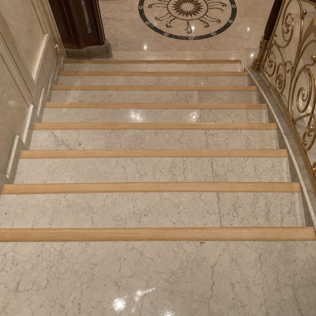 Customer photo review of Solid Oak Stair Nosing - Bullnose Trim for 14mm & 20mm Wood Floors
