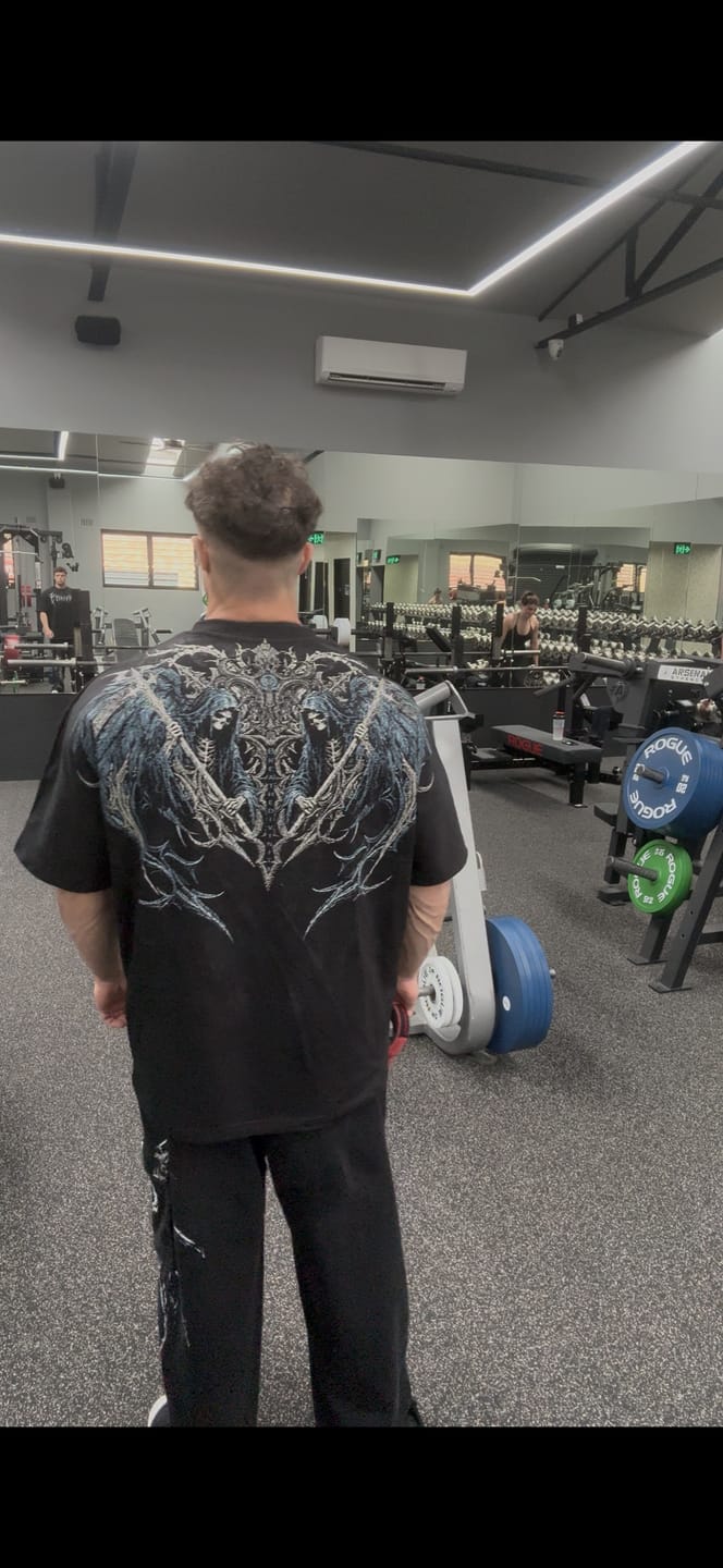 Customer photo review of Blood Reaper Oversized T-shirt [OBSCURA]