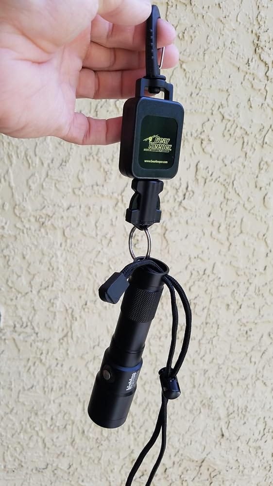Customer photo review of SCUBA Small Flashlight Retractor, HD Rotating Snap Clip