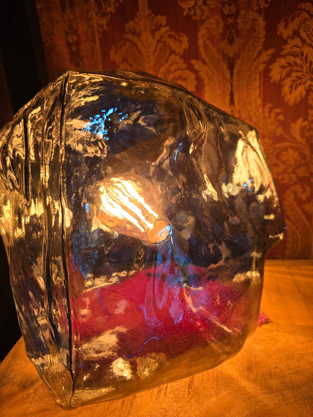 Customer photo review of Lichtbron (art. 8450) LED [ST64] filament druppel - E27 6W 2100K 450lm dimbaar / Amberkleurig glas
