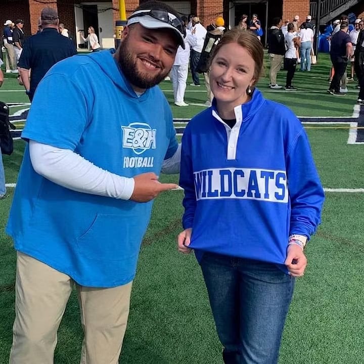 Customer photo review of Custom College & Team Name Snap Pullover – Game Day Varsity Sweatshirt
