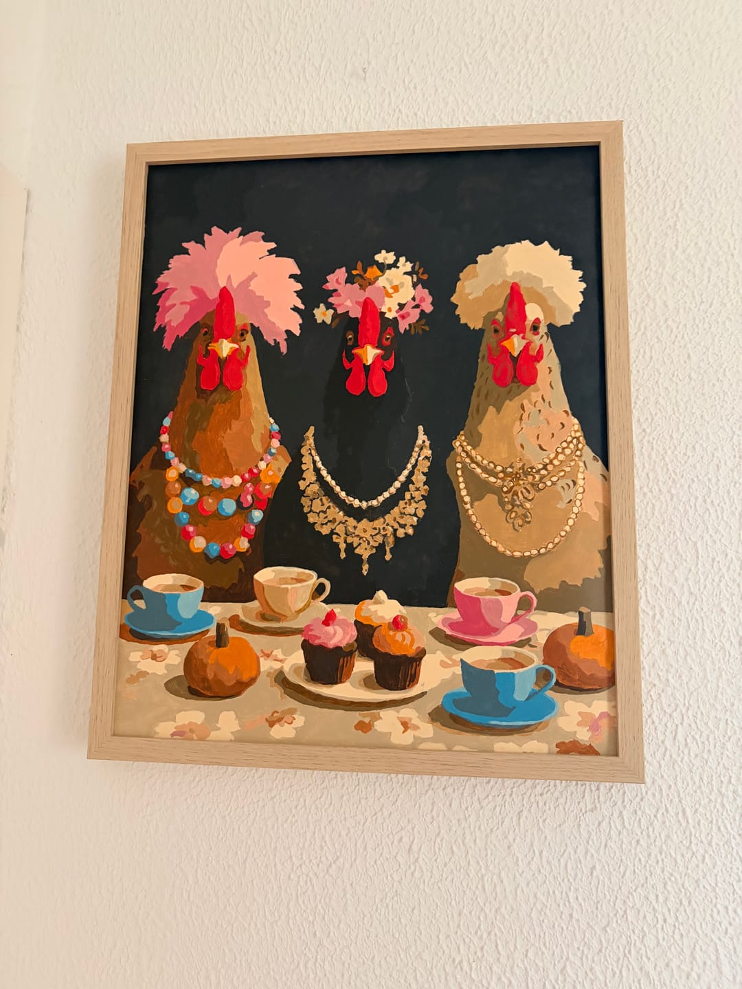 Customer photo review of Fancy Chickens Society | Paint by Number
