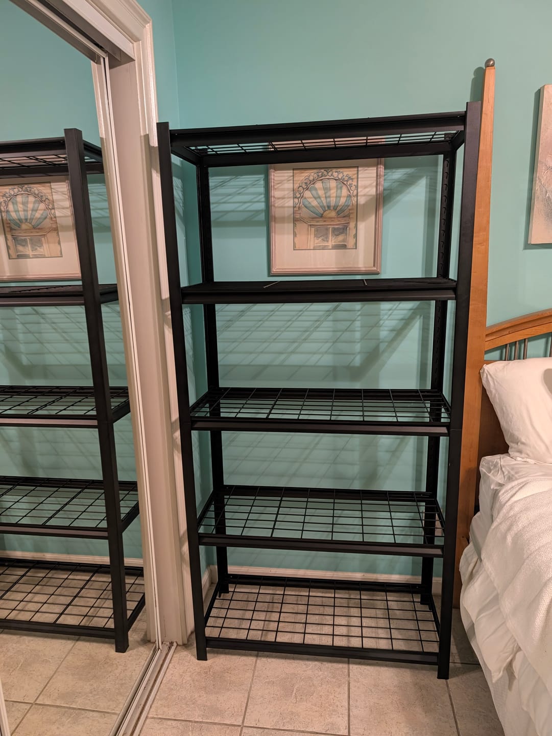 Customer photo review of REIBII 35.5″ W × 72″ H Metal Shelving, 2500lbs Adjustable Storage Rack for Garage, Basement, Kitchen, Pantry & Small Spaces