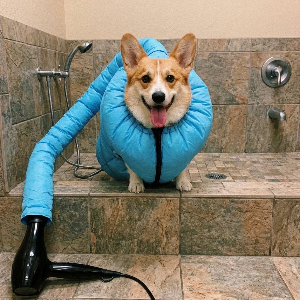 Customer photo review of Traje Secador Rápido para Perros y Gatos