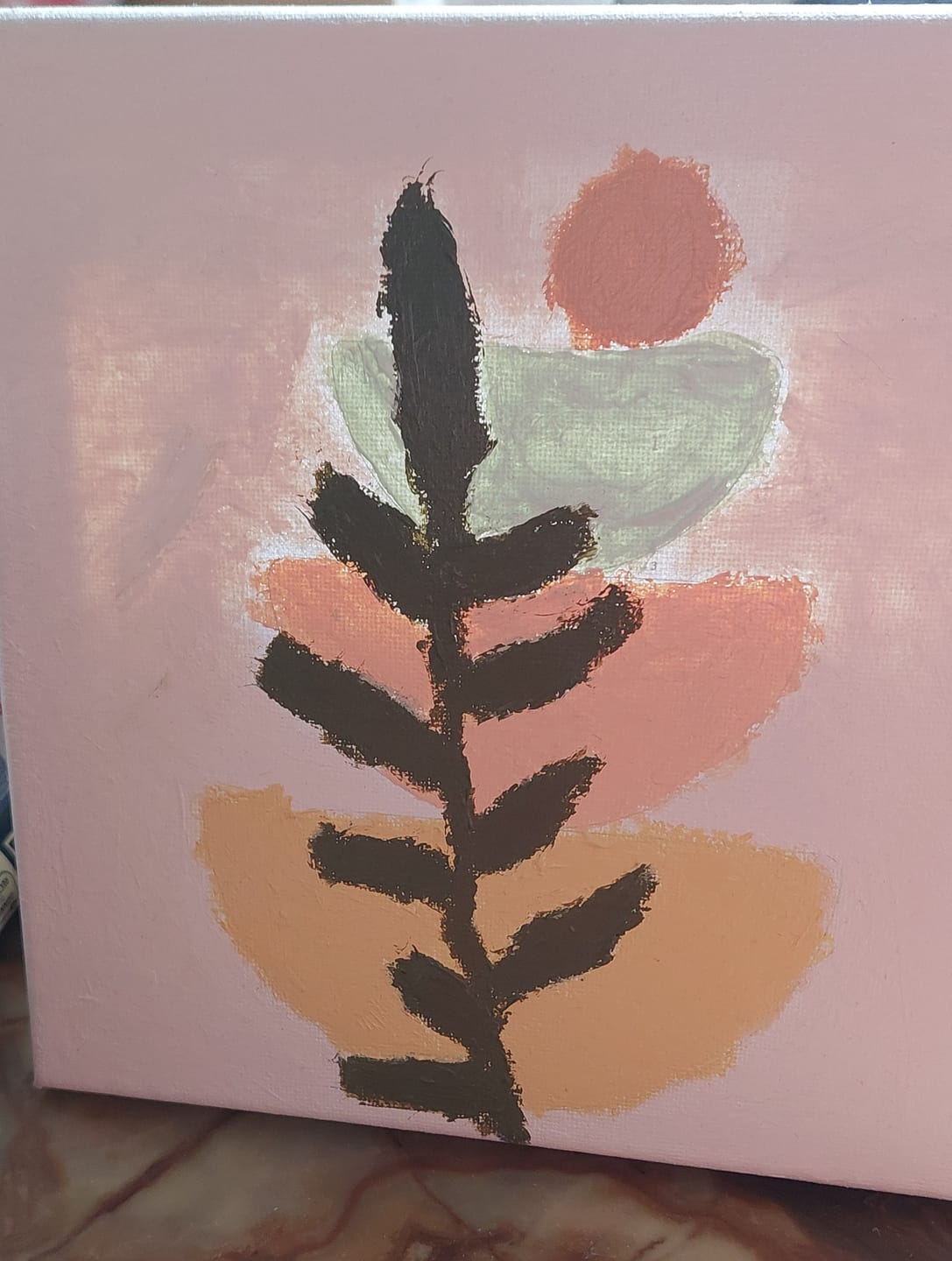 Customer photo review of Mini Peinture par Numéros 20x20cm avec cadre Plante 2