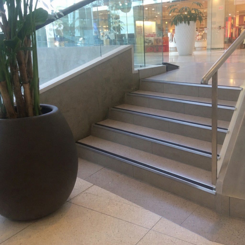 Customer photo review of Aluminium Stair Nosing 62x33mm Rake Back Anti Slip for Sloping Steps, 2.77m