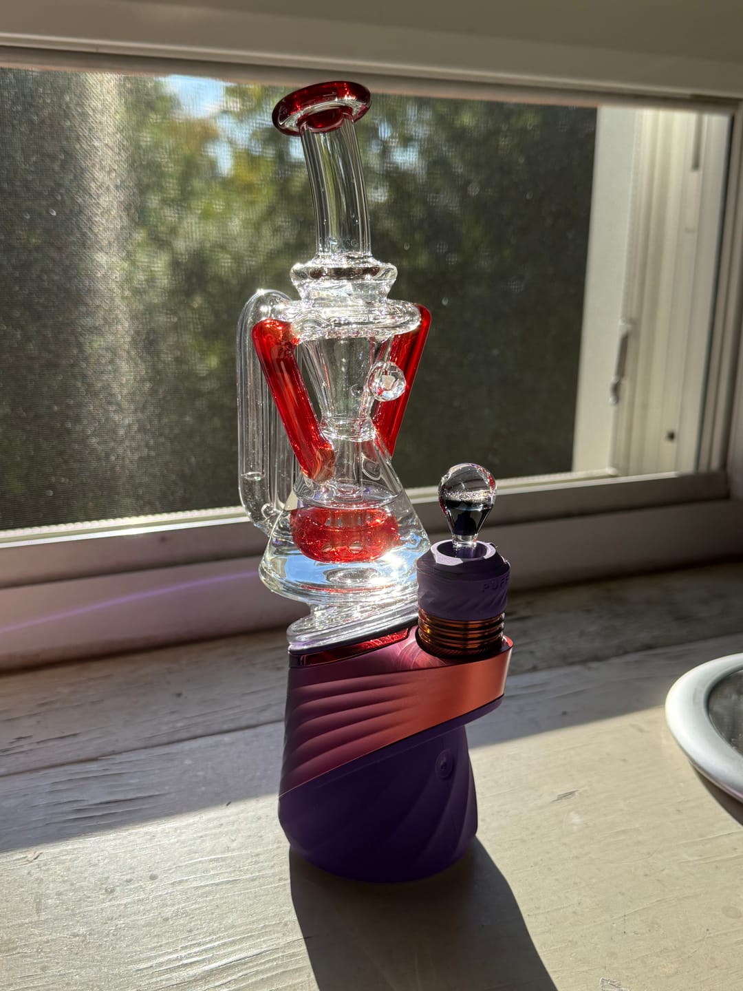 Customer photo review of Superior ECO Dualcycler Puffco Peak Attachment by Iridescent Glass
