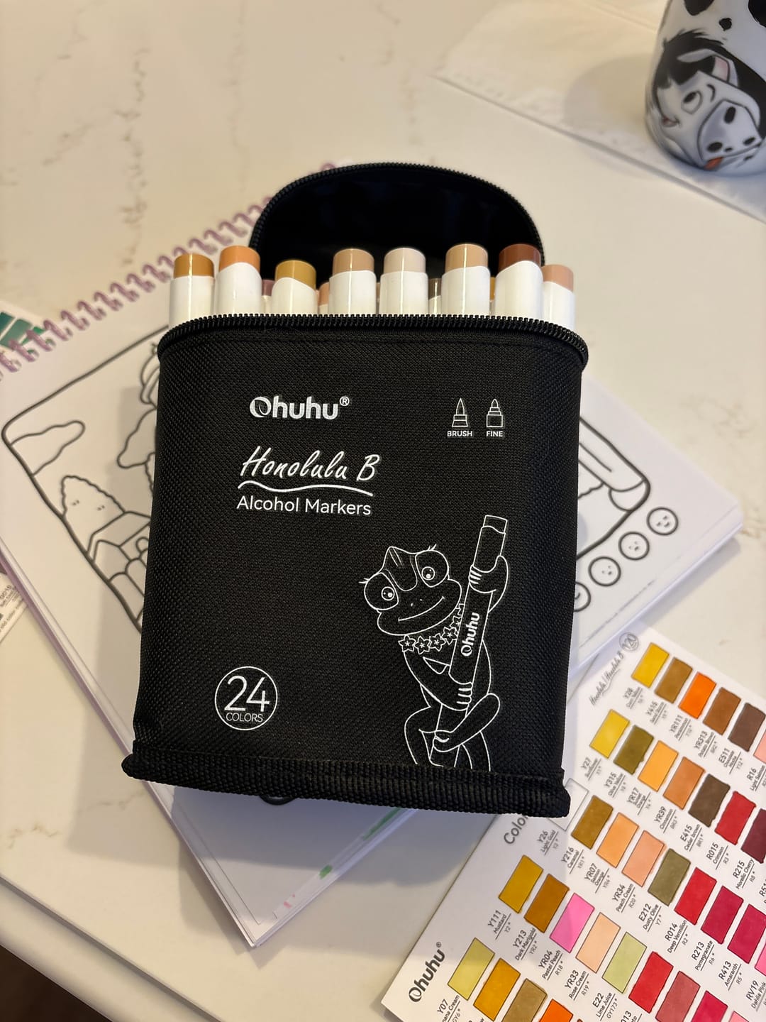 Customer photo review of Ohuhu Honolulu 24 Skin Tone Colors Dual Tips Portrait Alcohol Art Markers (New Color Codes)