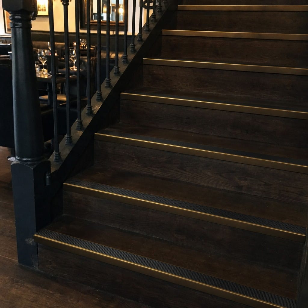 Customer photo review of Aluminium Stair Nosing 63.3x30mm Square Front, Bronze & Black