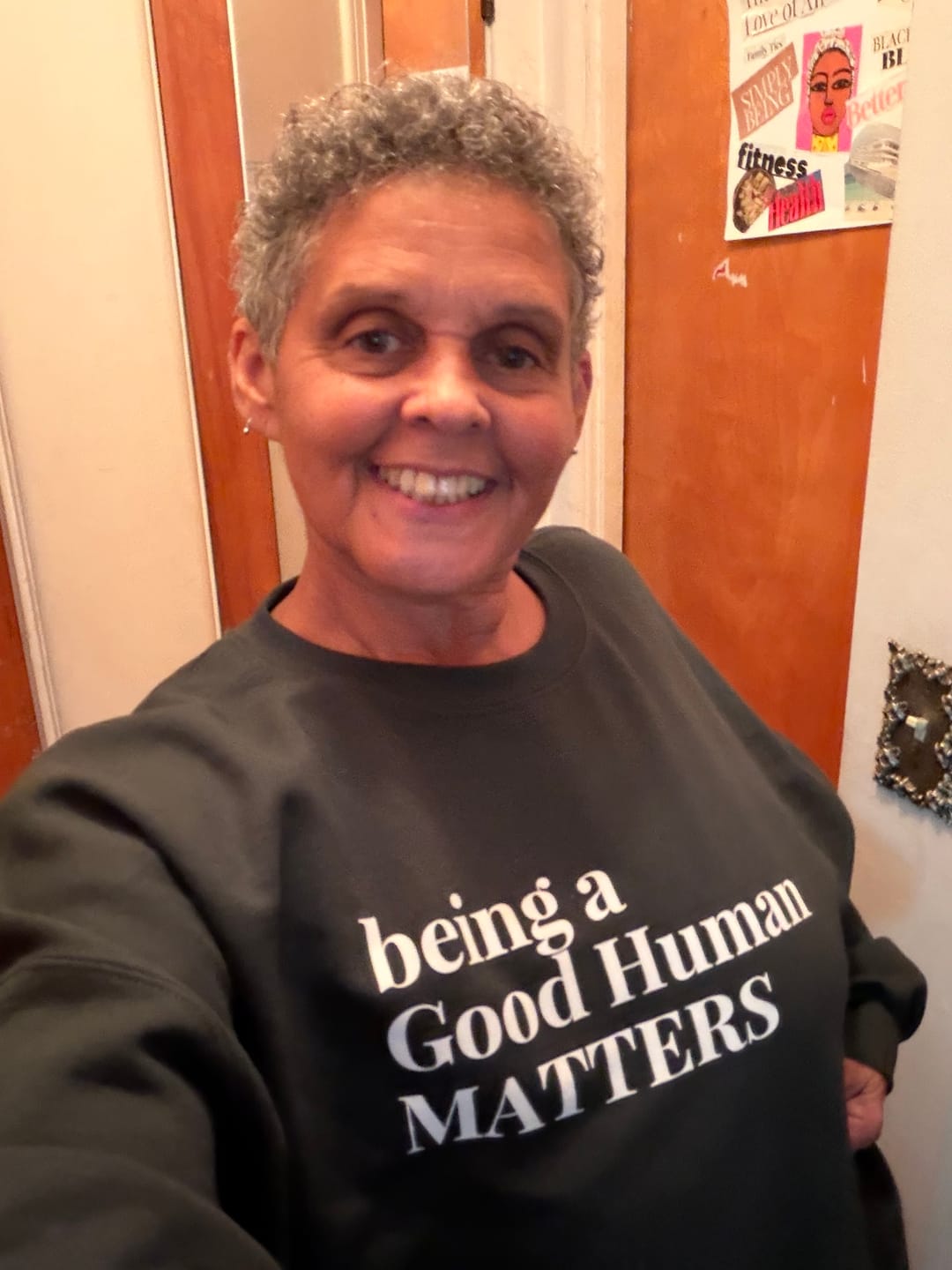 Customer photo review of Good Human Unisex Sweatshirt