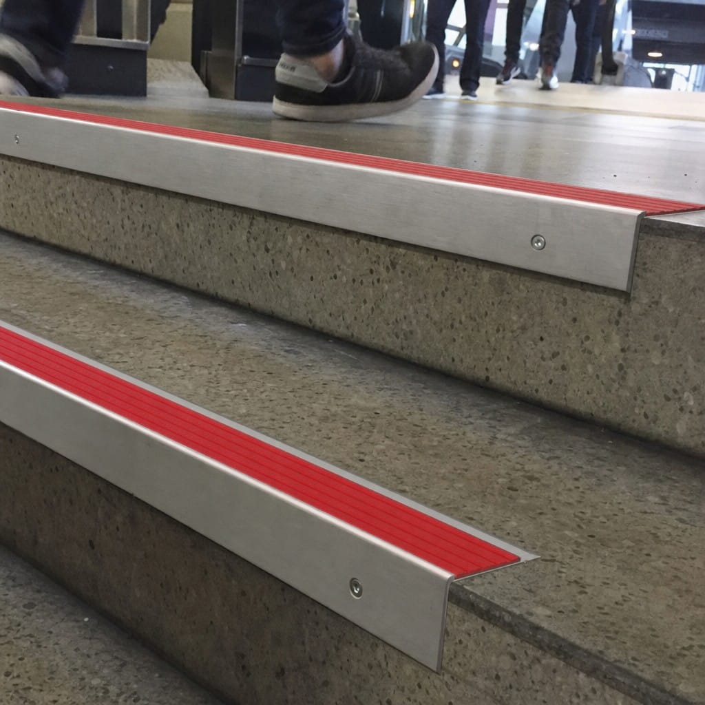 Customer photo review of Aluminium Stair Nosing 66x55mm Raked Back, Cut to Size 700-2500mm