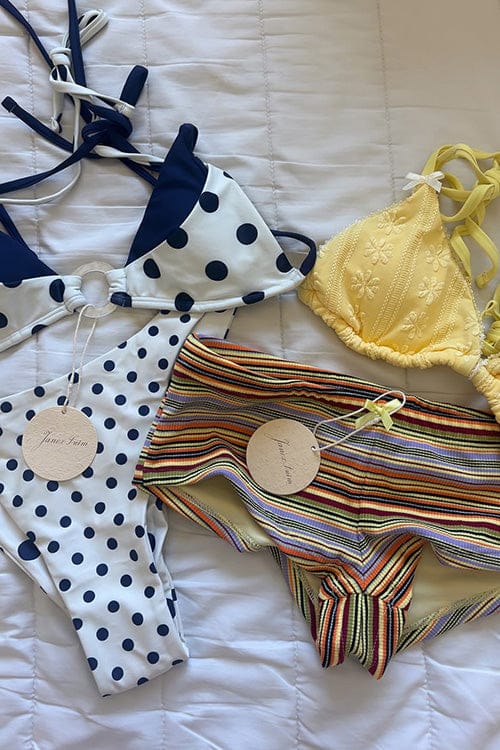 Customer photo review of Cadetblue Polka Dot O Ring Double Layer Top & Reversible Cheeky Bottom Bikini Set