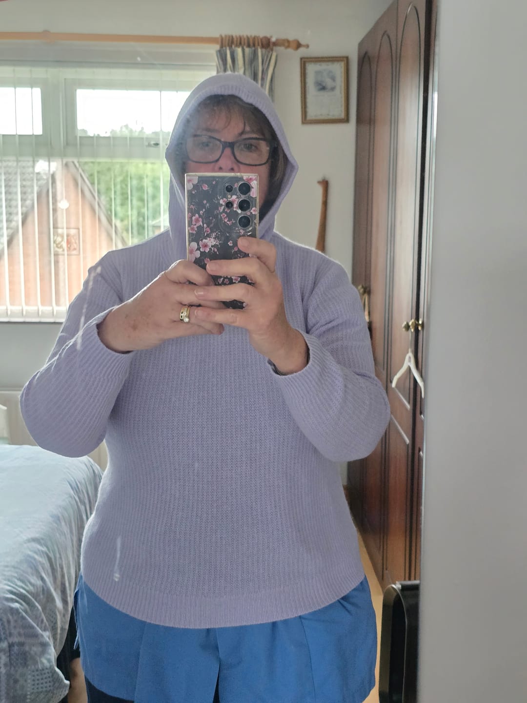 Customer photo review of Brand New Pale Lavender Waffle Knit Cashmere Hoodie Jumper Medium