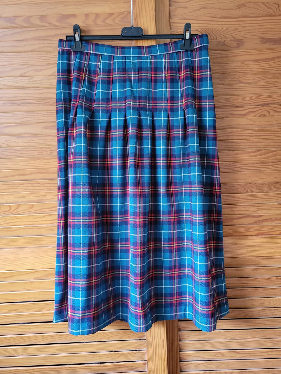 Customer photo review of Teal and Navy PolyViscose Tartan Fabric