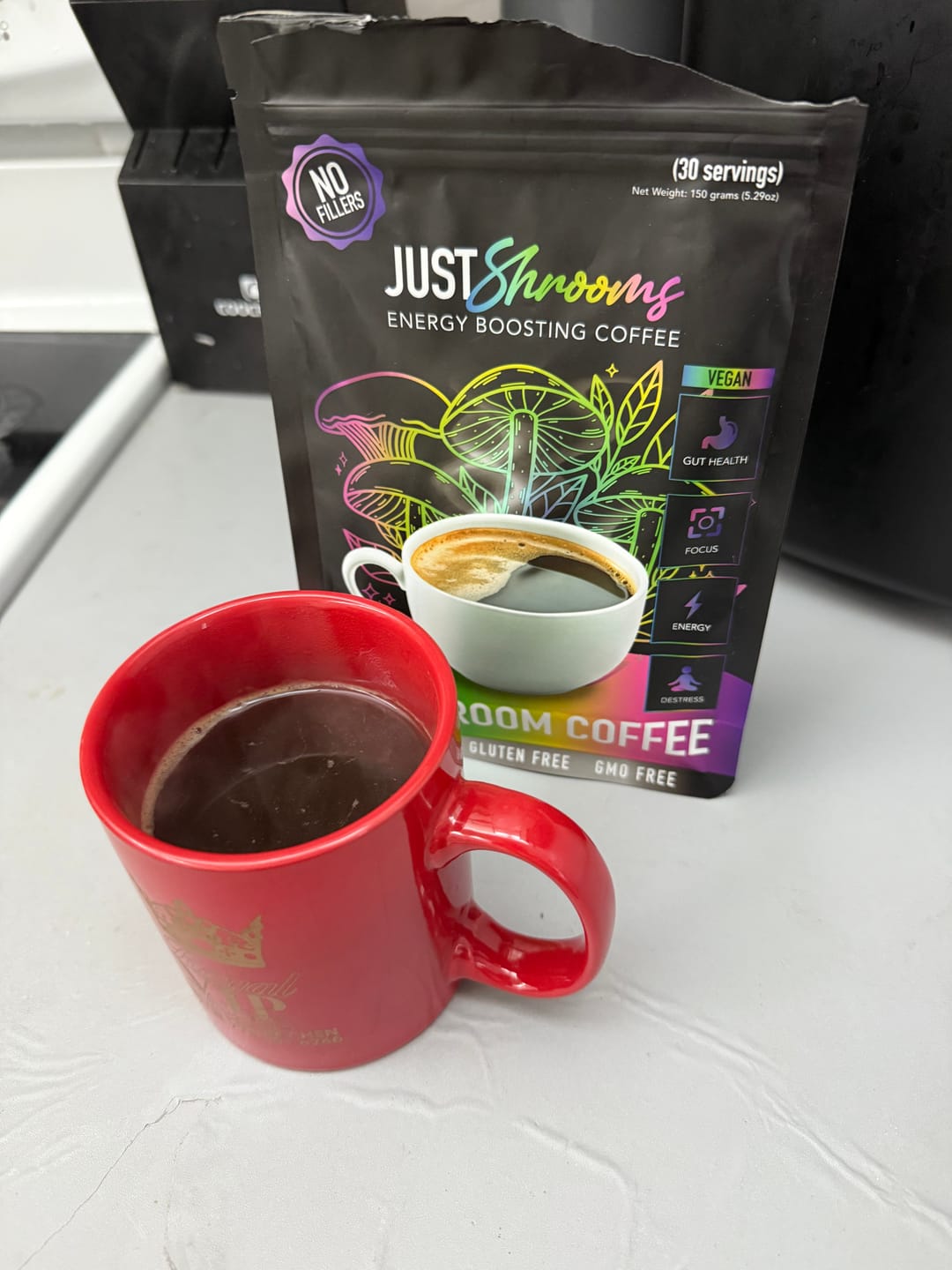 Customer photo review of Just Shrooms Mushroom Coffee