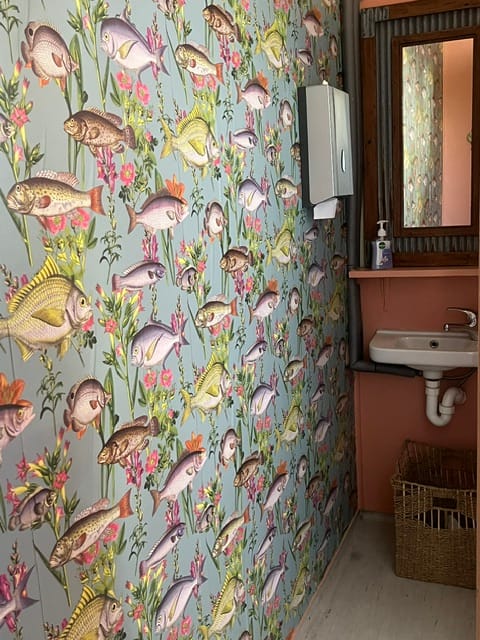 Customer photo review of Lagoon Fish Wallpaper – Teal