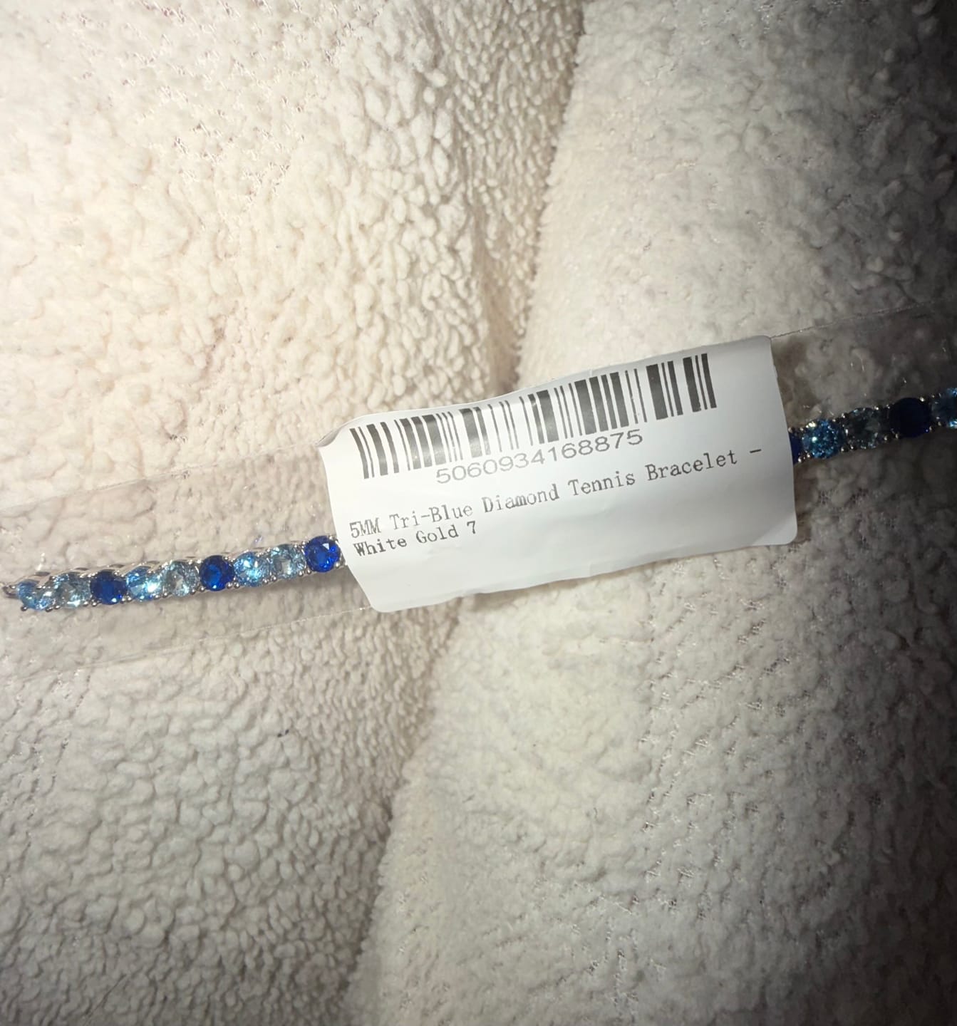 Customer photo review of 5mm Tri-Blue Diamond Tennis Bracelet - White Gold