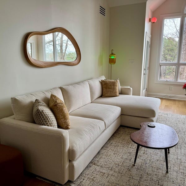 Customer photo review of Oak Asymmetrical Wall Mirror – Harbor