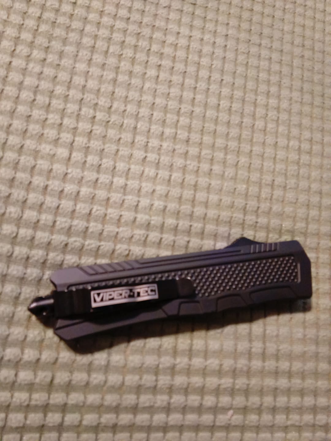 Customer photo review of Viper Tec Jax OTF Automatic Knife – D2 Steel