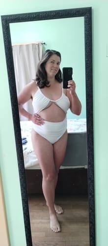 Customer photo review of Emoswim - Damen Badeanzug Cut-Out Bademode