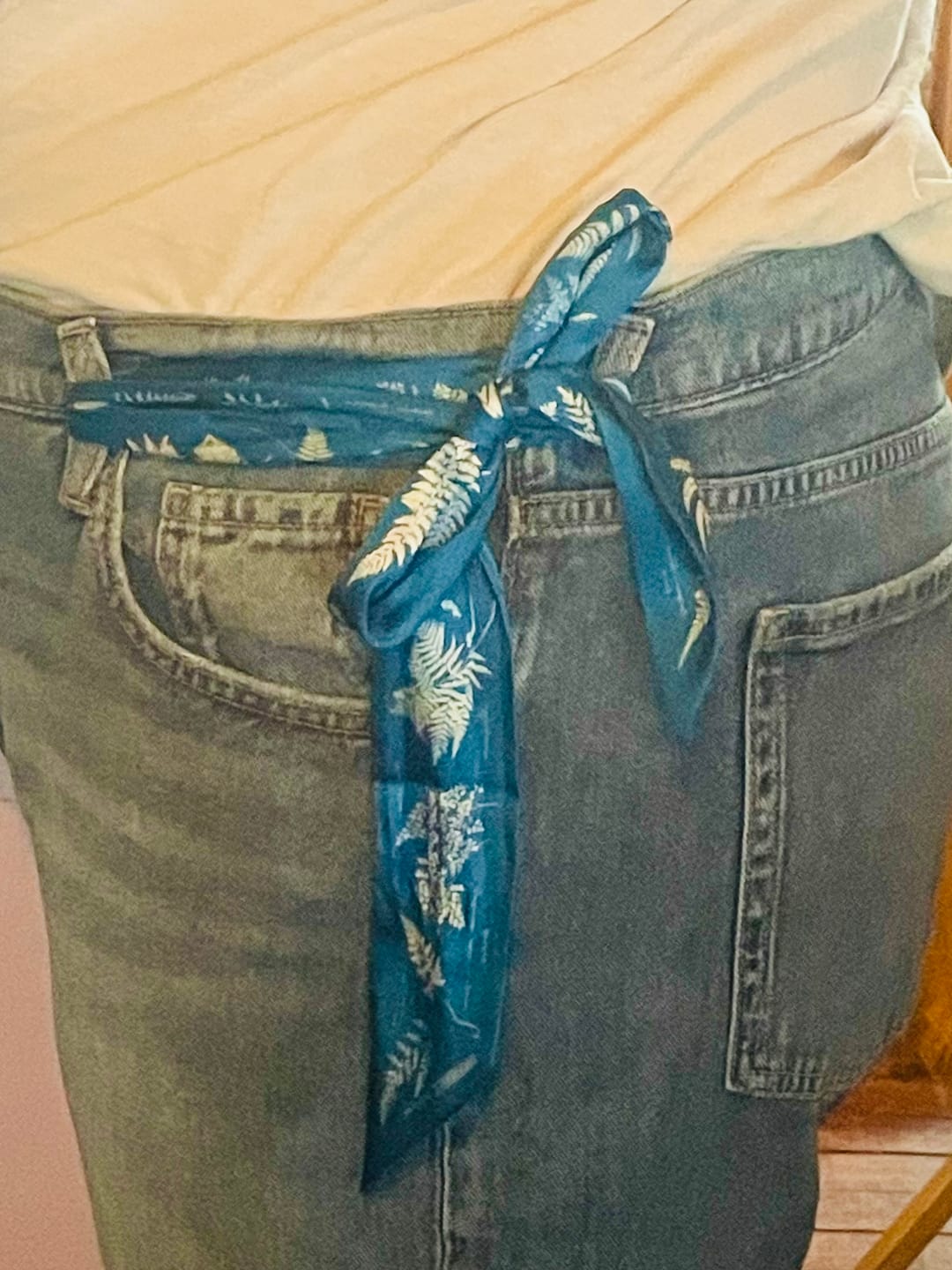 Customer photo review of Cyanotypes Skinny Scarf