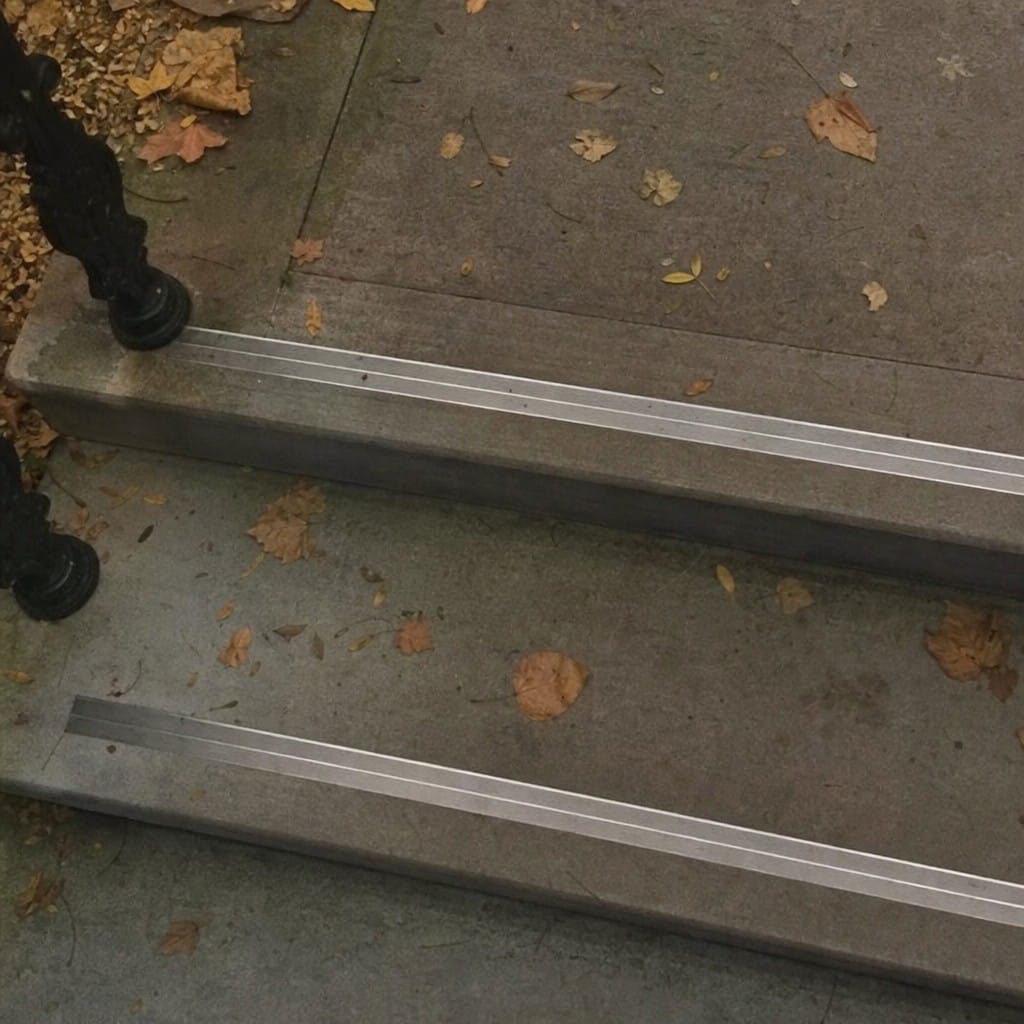 Customer photo review of Aluminium Flat Plate Stair Tread Insert Cut to Any Size