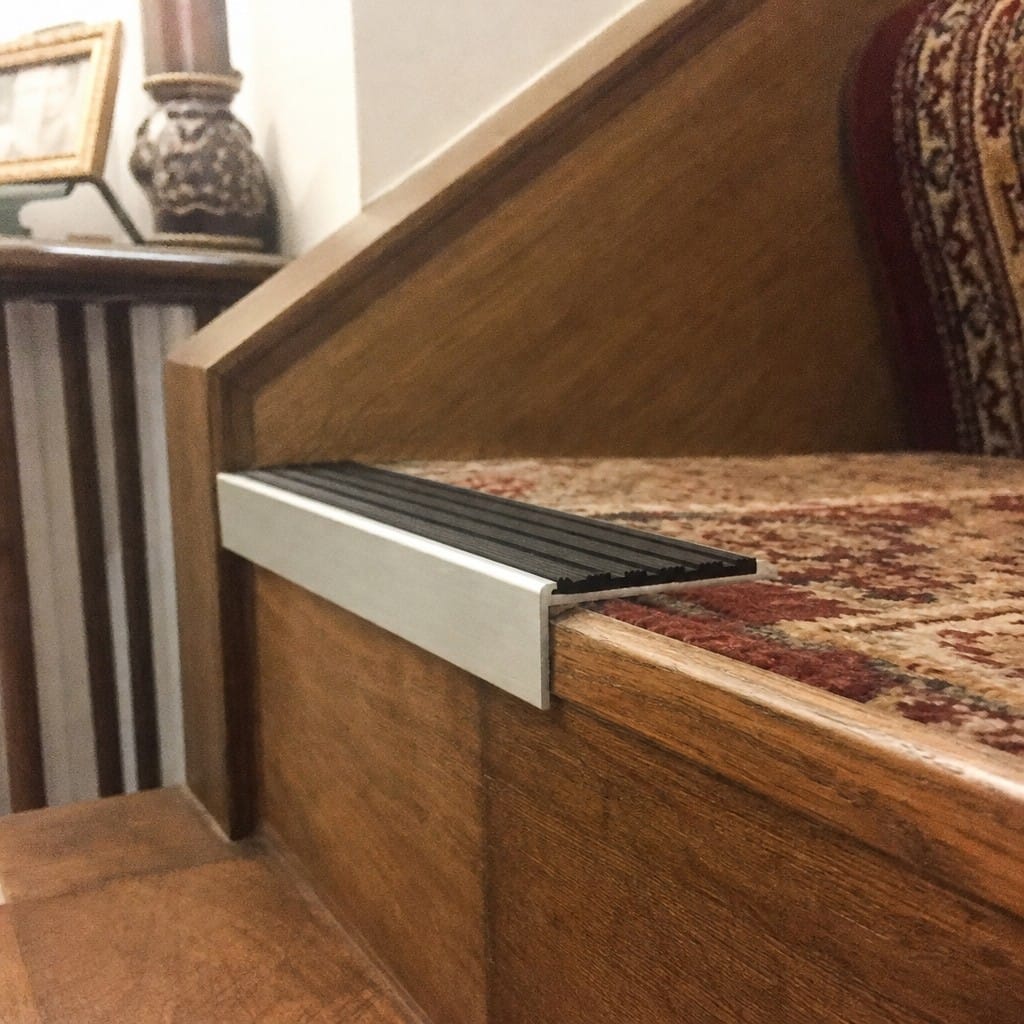 Customer photo review of Slimline Square Back Stair Nosing 59x30mm Aluminium Cut to Any Size
