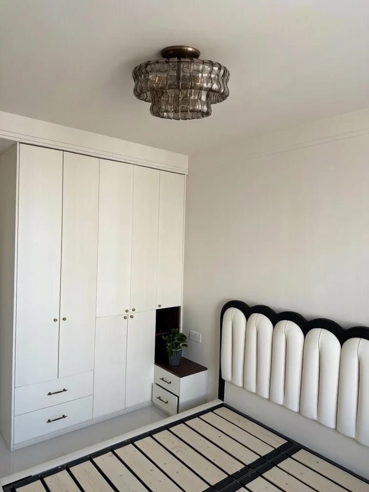 Customer photo review of Italian Murano Glass Ceiling Chandelier Light - Handcrafted Luxury Flush Mount Pendant Fixture for Living Room, Bedroom & Restaurant Decor