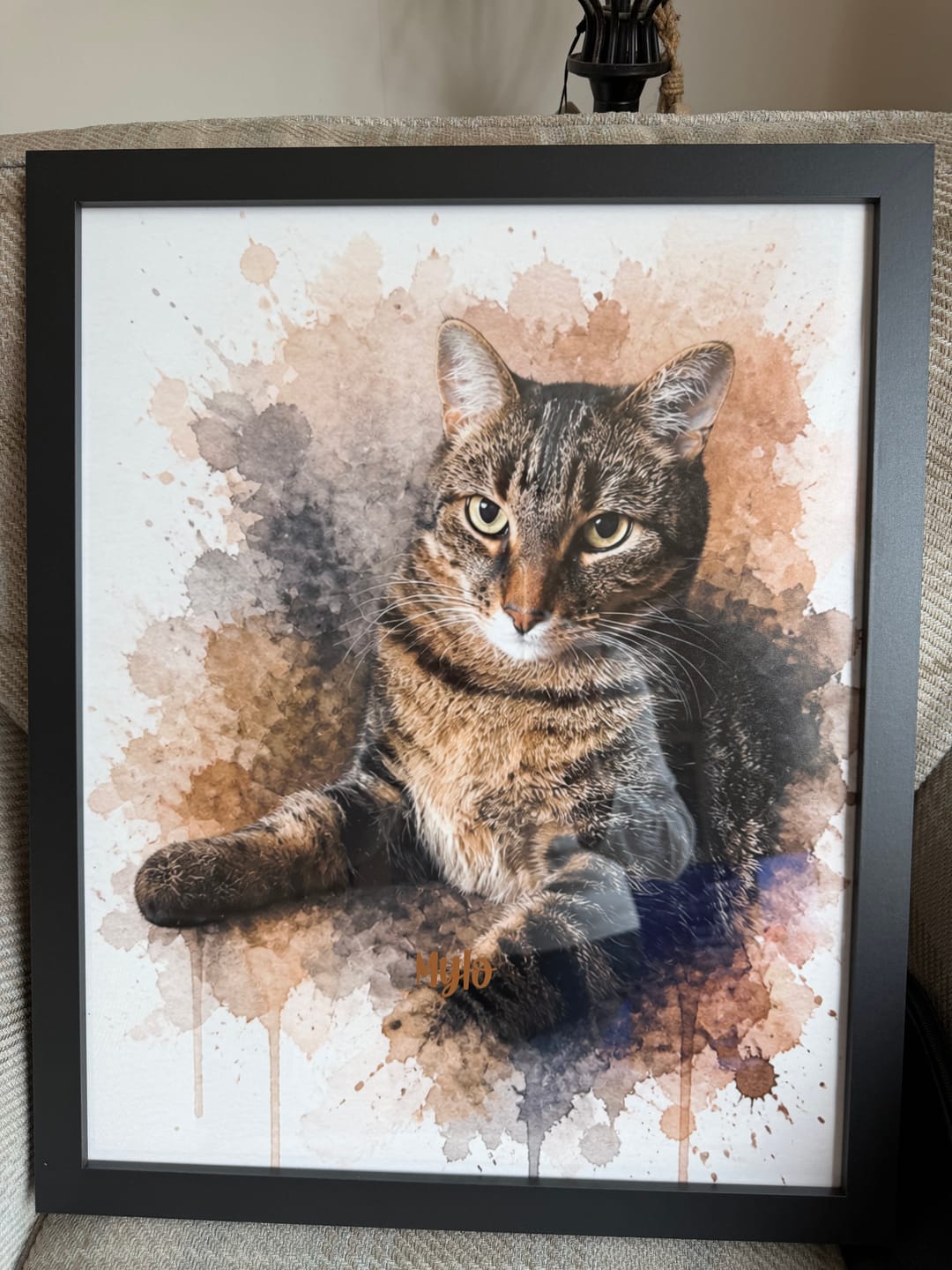 Customer photo review of Watercolour Realistic Portrait - Personalised Poster