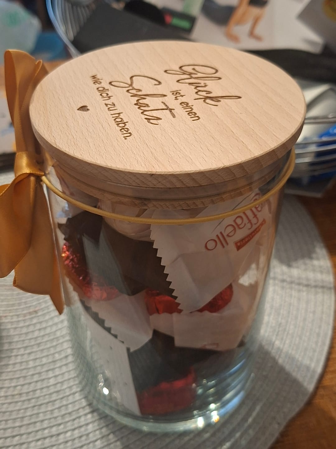 Customer photo review of Geschenkglas „Glück ist, einen Schatz wie dich zu haben"