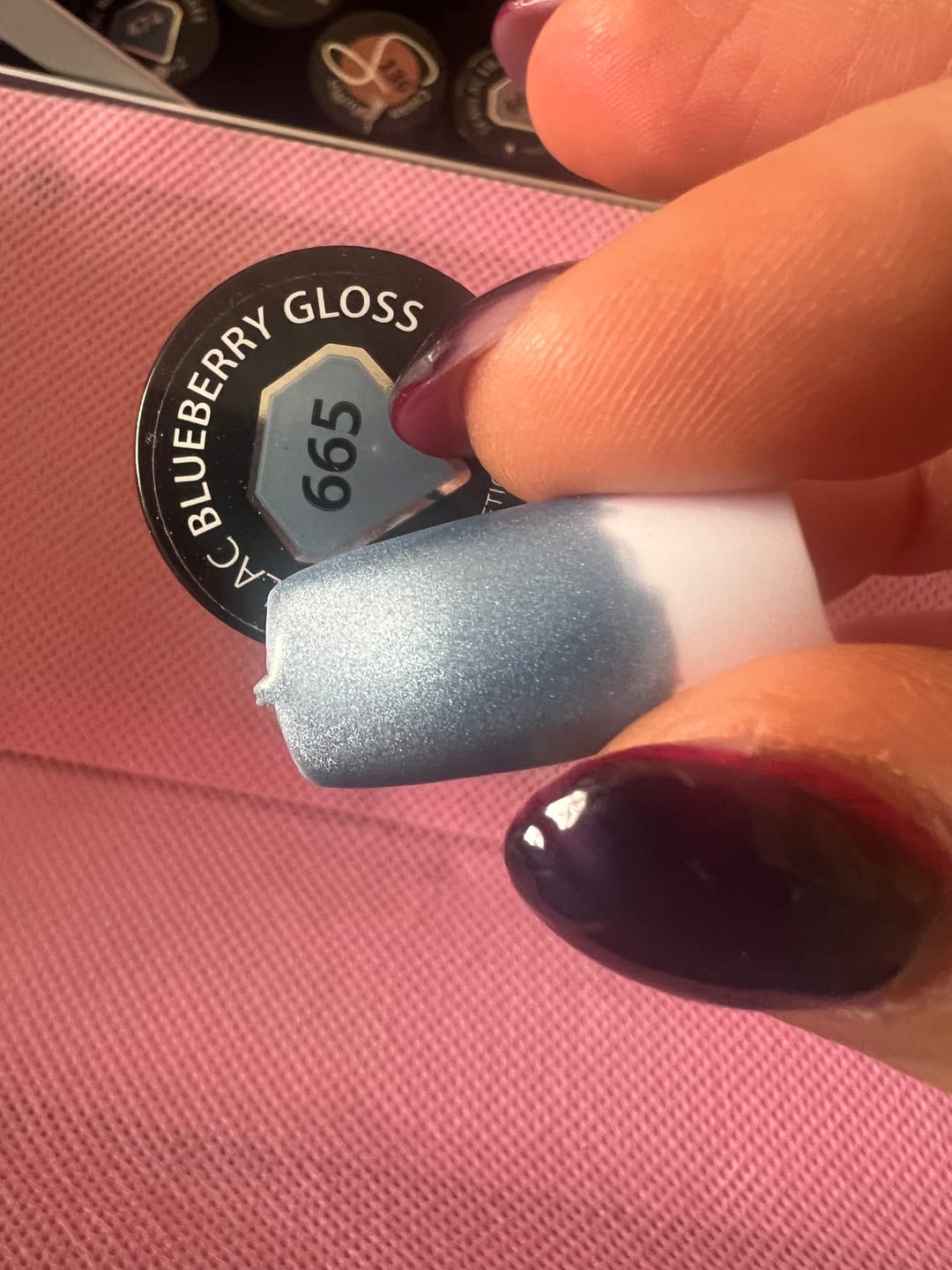 Customer photo review of Semilac 665 Blueberry Gloss UV Gel Polish