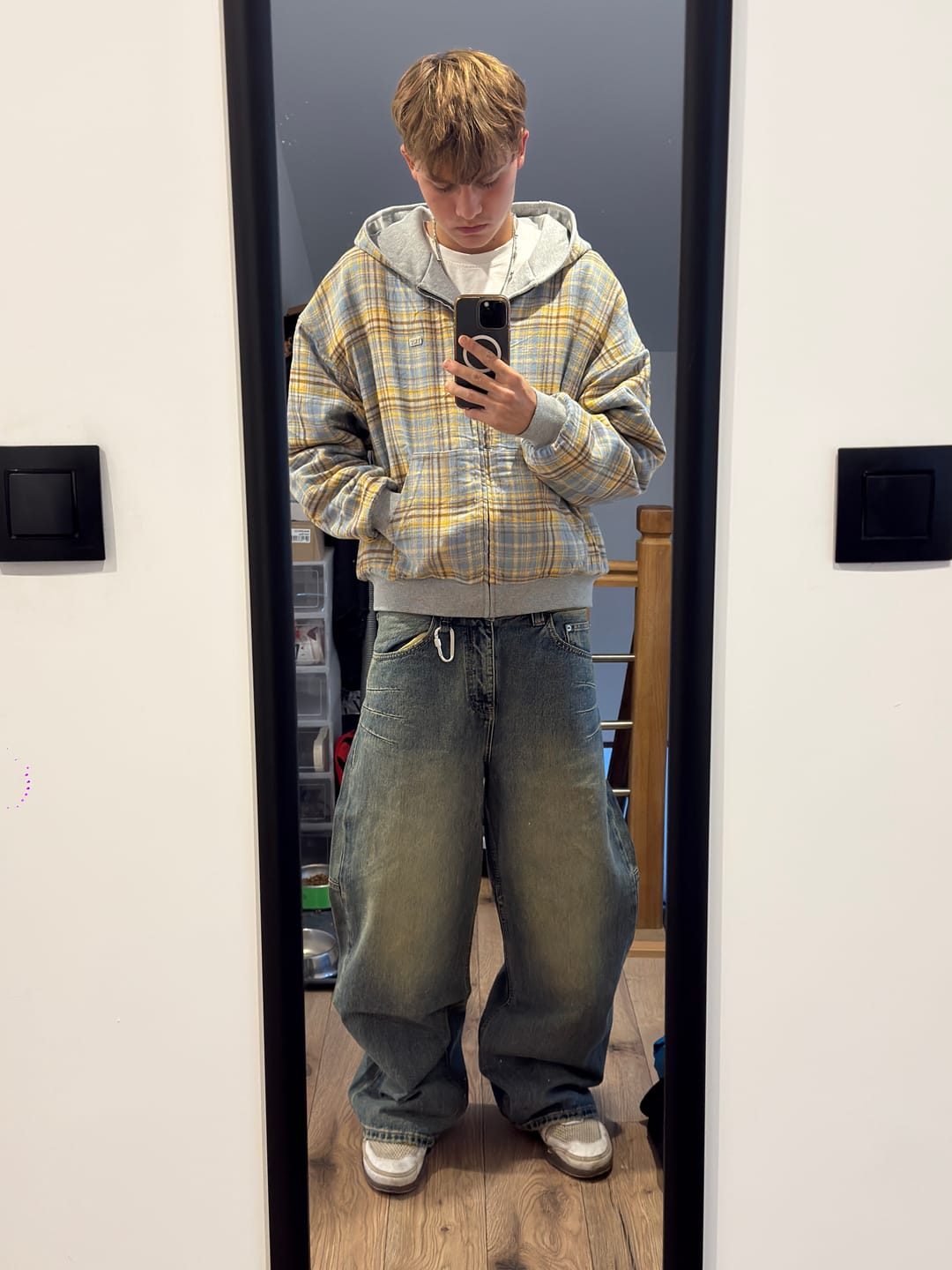 Customer photo review of Washed Denim Yellow Blue