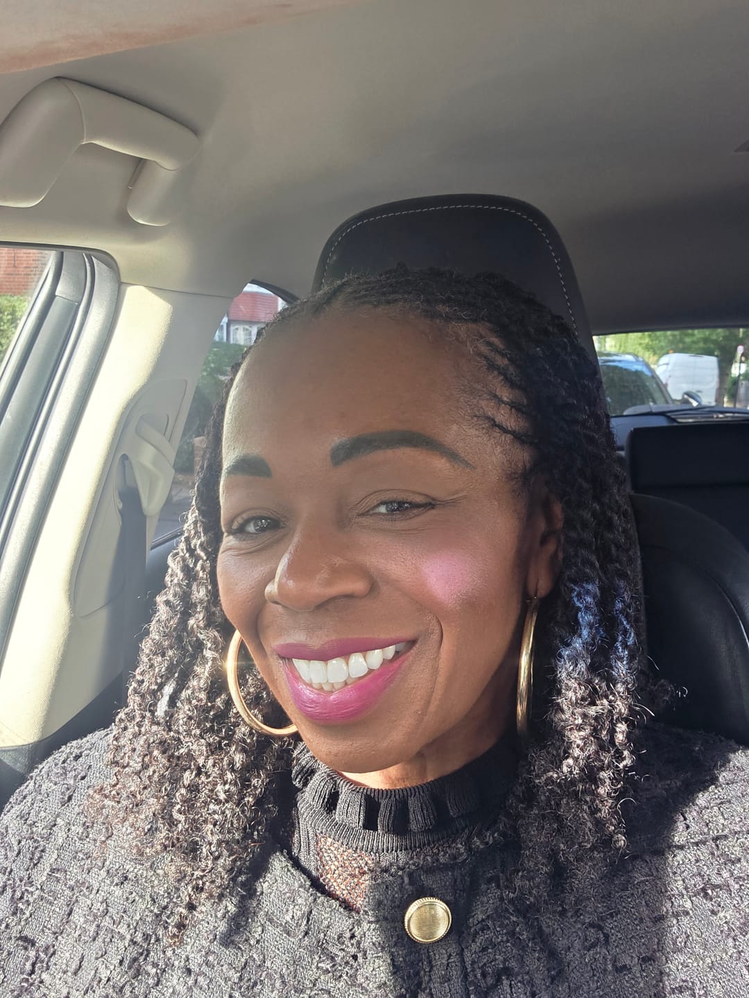 Customer photo review of Afro Kinky Curly Bulk Hair Extensions for Braiding