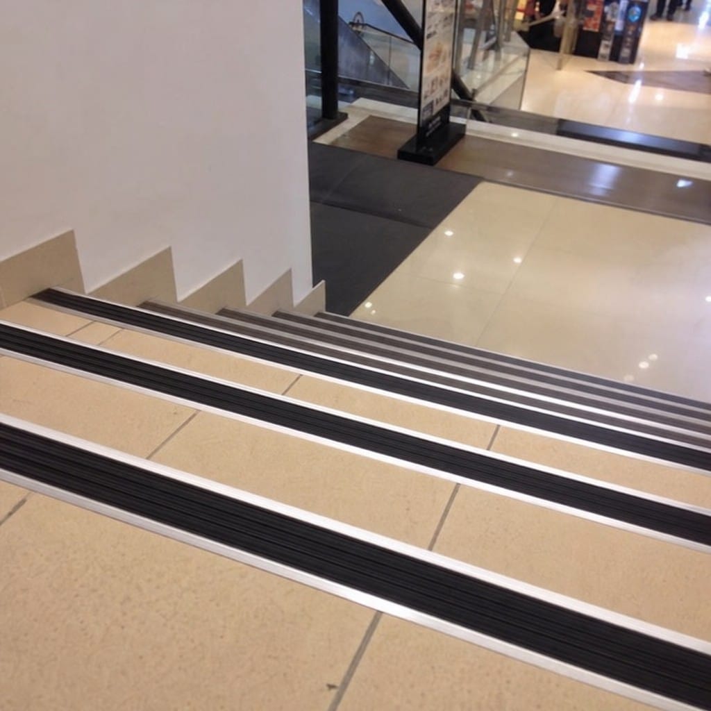 Customer photo review of Slimline Square Back Stair Nosing 59x30mm Aluminium Cut to Any Size