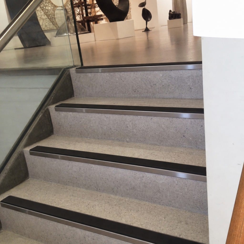 Customer photo review of Black, Bronze & Mirror Aluminium Stair Nosing 70x32mm Square Edge, Single Anti-Slip Insert