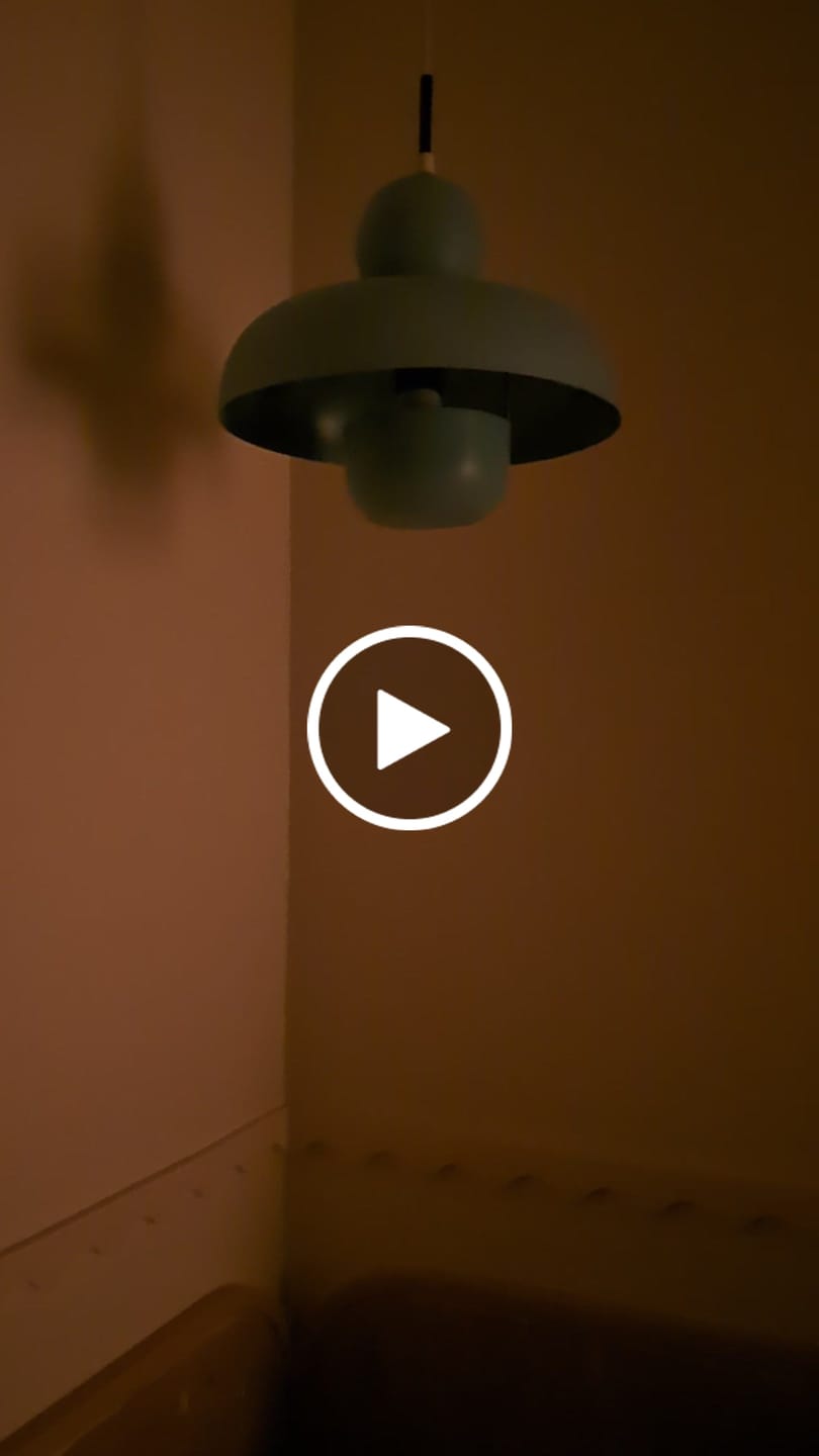 Customer video review of Harlan Blue Hanging Lamp