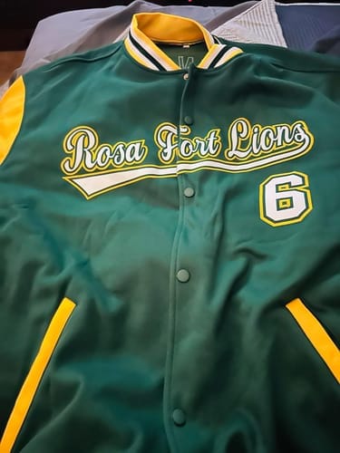 Customer photo review of Custom Royal White-Red Letterman Solider Classic Style Varsity Full-Snap Jacket