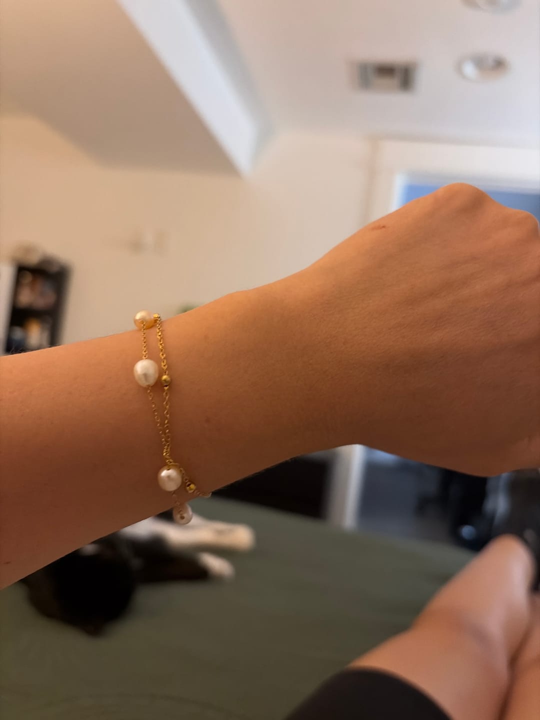 Customer photo review of Freshwater Pearl Layered Bracelet