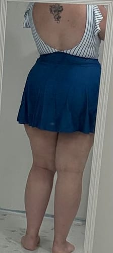 Customer photo review of Emoswim - Damen Badeanzug Rüschen Cut-Out Badekleid Bauchweg V-Ausschnitt Wickel-Bademode