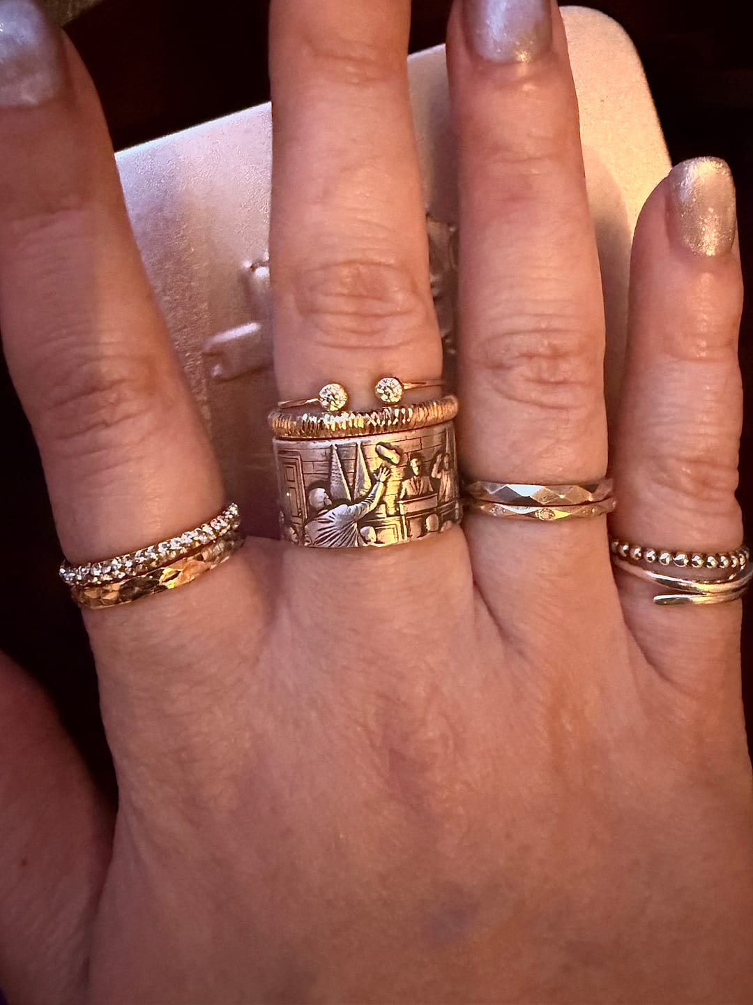 Customer photo review of The "Farewell Kiss" Ring -Oxidized 925 Sterling Silver or Stainless Steel