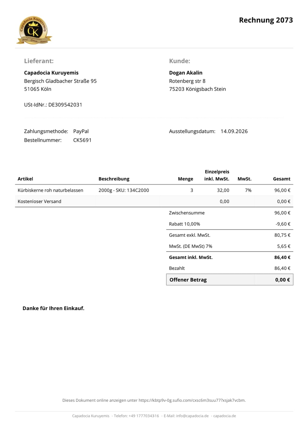 Customer photo review of Kürbiskerne roh  naturbelassen