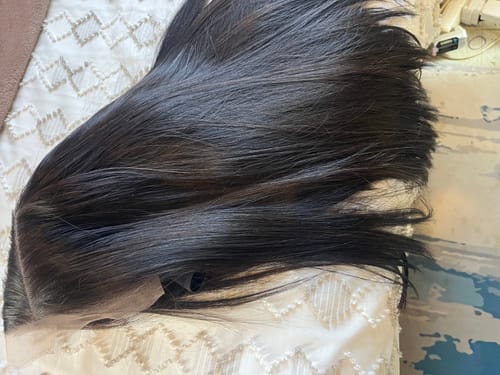 Customer photo review of Vietnamese Super Double Drawn Bone Straight Natural Black Wigs